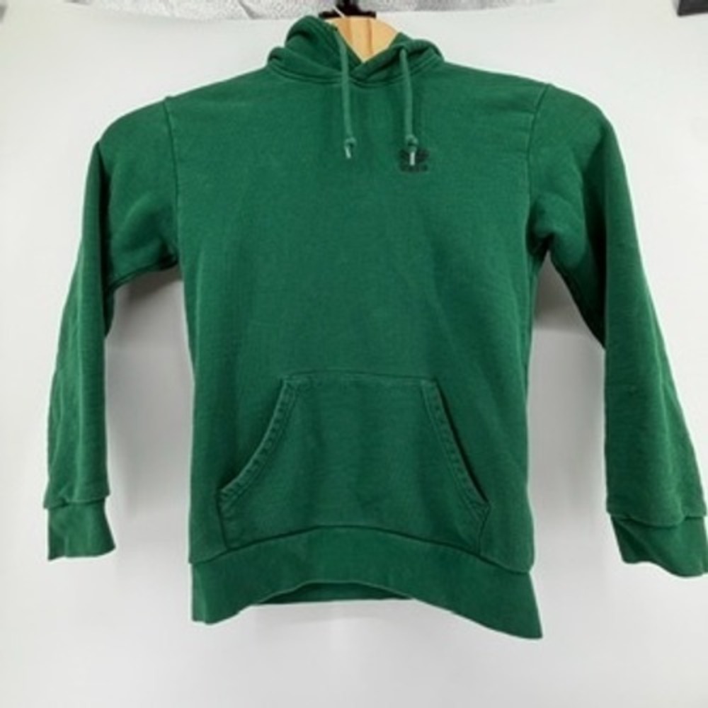 Adidas Originals Trefoil Pullover Hoodie Green Cotton Sweatshirt Mens Small - Picture 2 of 9